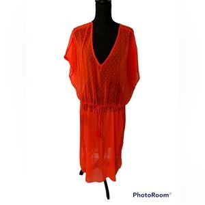 Orange beach cover up one size